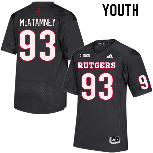 Youth #93 Jude McAtamney Rutgers Scarlet Knights College Football Jerseys Stitched Sale-Black - Click Image to Close